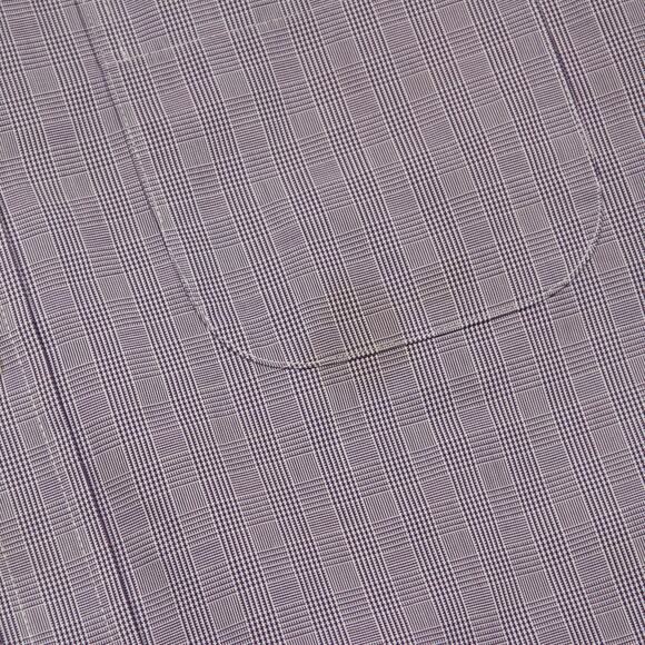 Vintage Brooks Brothers Button Down Shirt Mens 16 4/5 Purple Graph Check Plaid - Picture 4 of 7